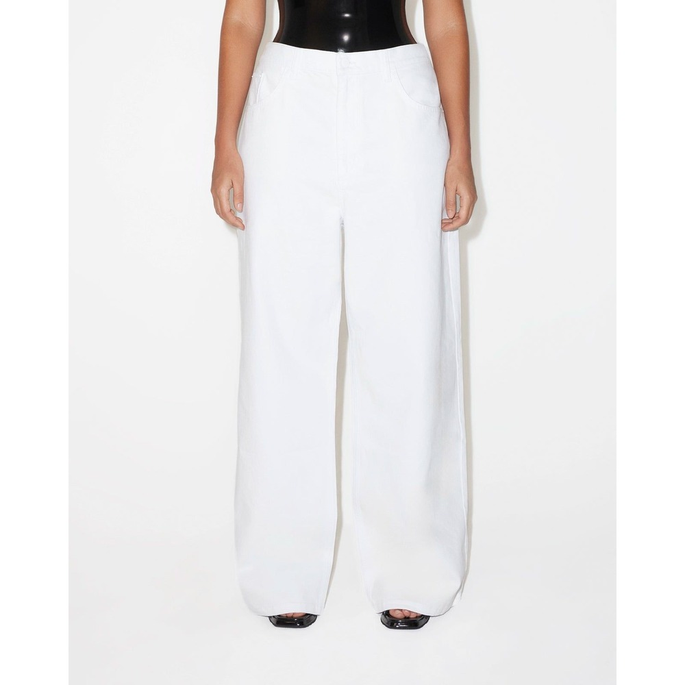 Khy Low Rise Wide Leg White Jeans Size 30 100% Cotton Kylie Jenner‎ NWT New